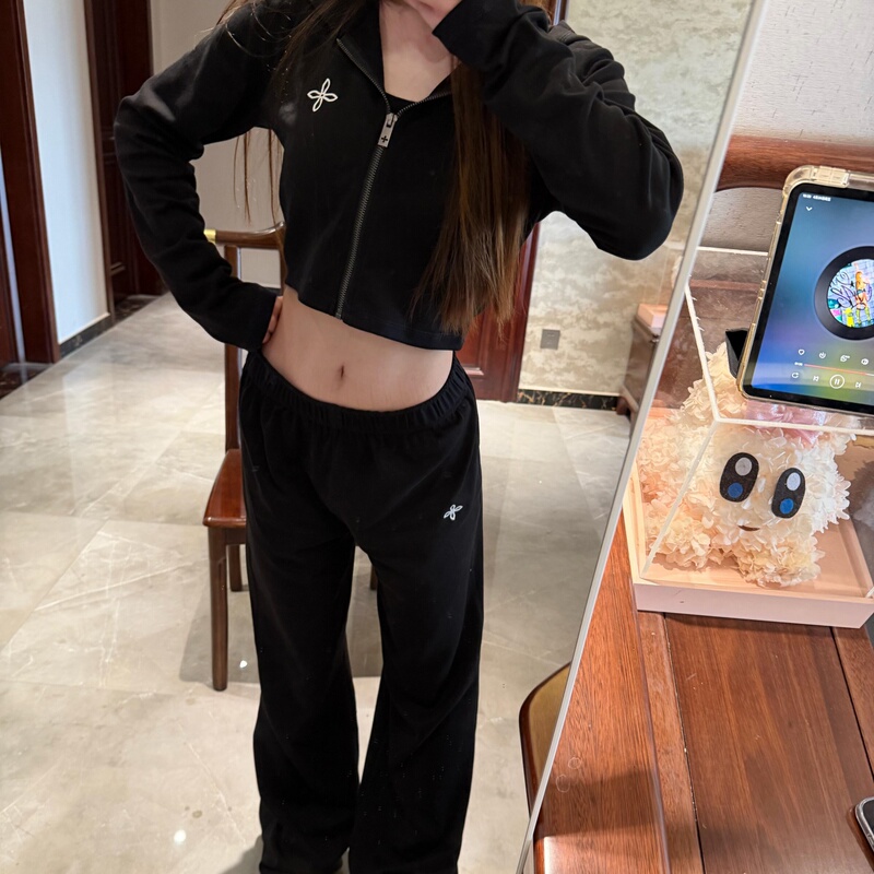 Wandering Morning Jogging Set Casual Slim Fit Hoodie + Long Pants Two-Piece Set for Outdoor Sports
