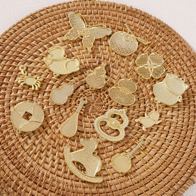 Song Brocade Base for Pressed Brooches, Necklace Pendants, Car Hangings, Base for Earrings, Brooches, Hairpins, Hair Ties, DIY Handmade Material Kit Set