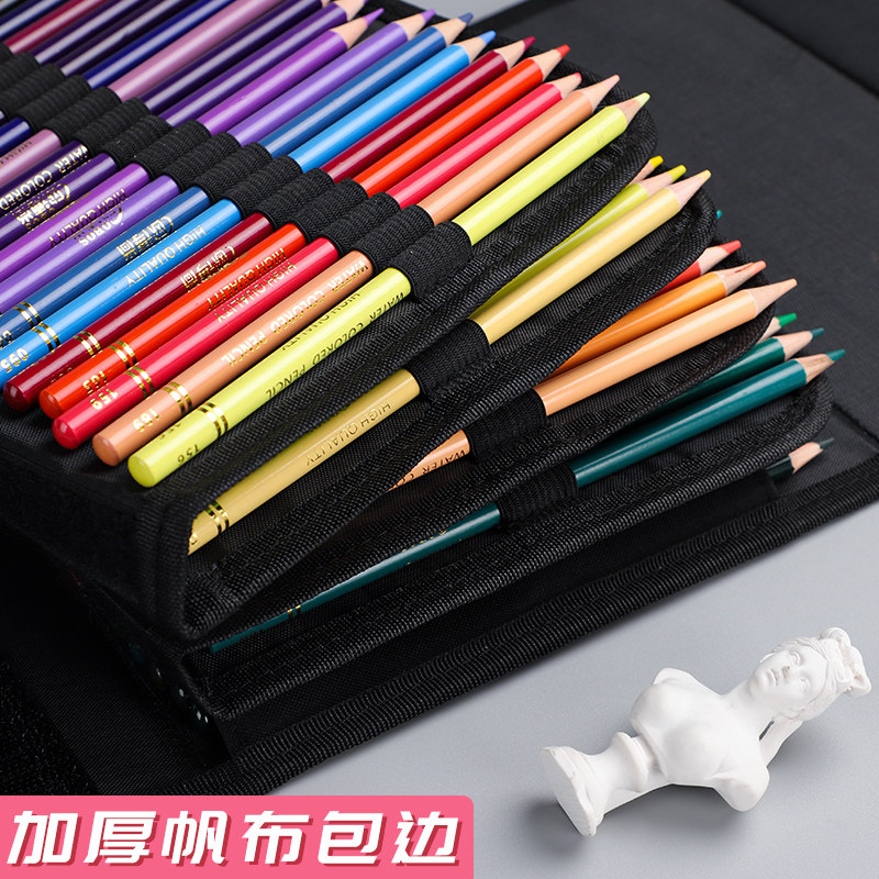 Canvas Pen Roll Large Capacity Colored Pencil Storage Bag 48 Colors 72 Pieces 120 Holes Boys and Girls Pencil Case Art Painting