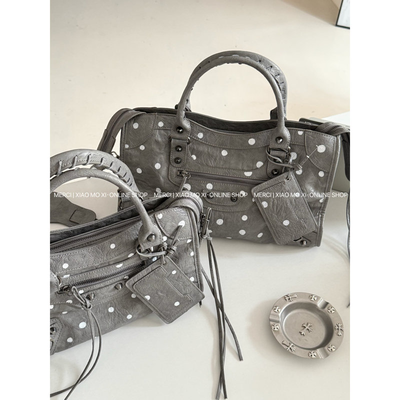 Little Moses Fair Isle Polka Dot Fashionable Street Biker Paris Burst Pattern Tote Bag Handbag Crossbody A159