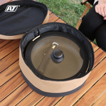 AT outdoor stainless steel wok non-stick pan removable handle camping tableware set pot camping pot cookware frying pan