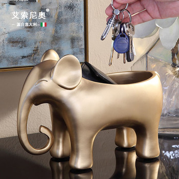 Italian Aisino Home Decor Modern Light Luxury Entryway Shoe Cabinet Living Room Foyer Tabletop Elephant