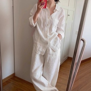 White Linen Old Money Style Shirt for Women, Summer Thin Loose-Fitting Elegant Linen Shirt, Cardigan, Sun Protection Cotton-Linen Top