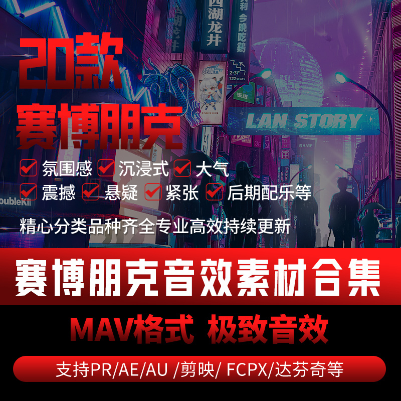Cyberpunk Sound Effects, Personalized Game Background Audio Material, Editing and Dubbing, Bgm, Self-Media Soundtrack