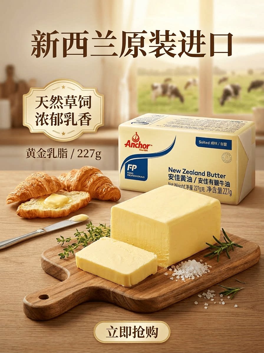 安享好物 安享B级黄油-安佳牧童 有盐黄油  