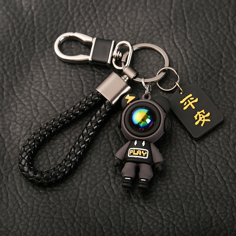 High-End Exquisite Anti-Lost Car Keychain, Backpack Pendant, Doll Couple Starry Sky Bear Keychain Wholesale