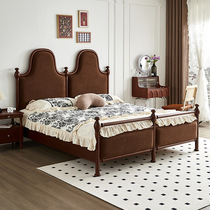 Dasima French retro old Paris bed ash wood wedding bed solid wood double bed beech 1.8 meters double bed