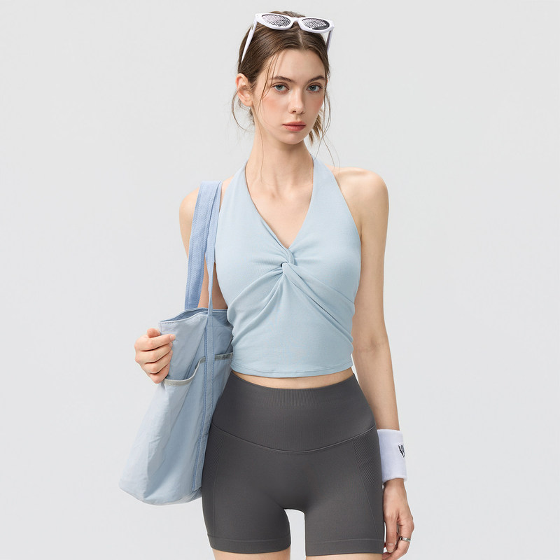 Blue Bird Official Flagship Store Women's High-Intensity Shockproof Halter Neck Beautiful Back Yoga Vest for Outerwear Blue Bird Official Flagship Store Women's High-Intensity Shockproof Halter Neck Beautiful Back Yoga Vest for Outerwear