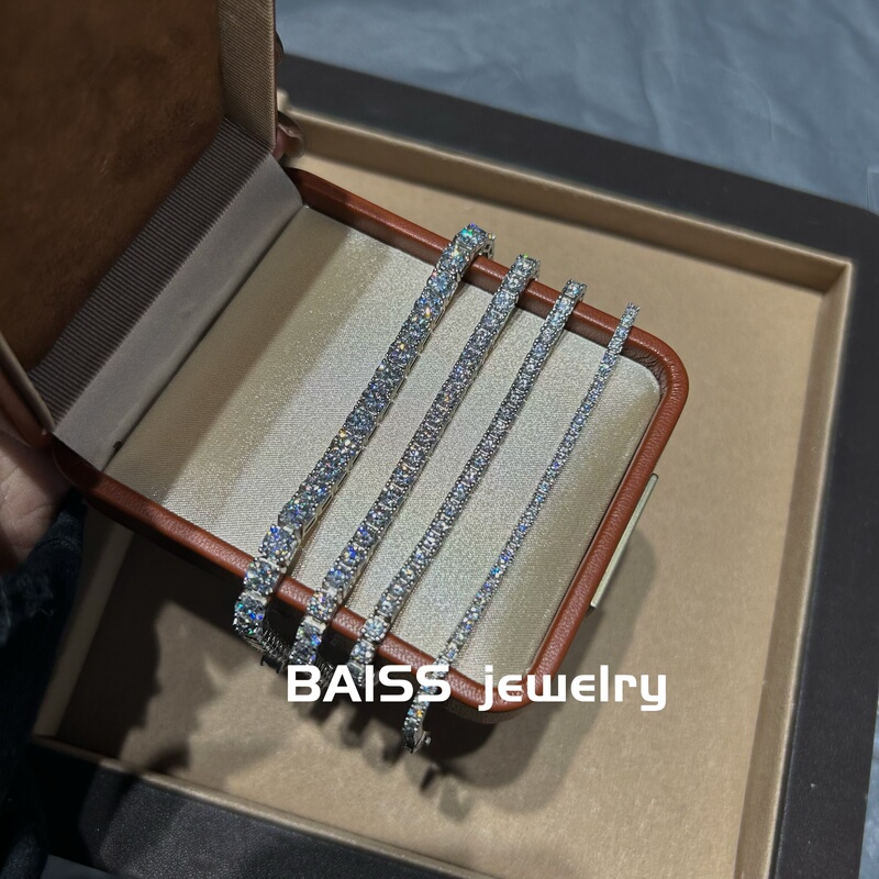 "Comparable to Diamonds" Baiss Silver Jewelry | D-Color Moissanite Ceiling-Level Tennis Bracelet That Passes Diamond Tester