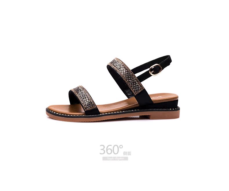 Word với sandal da nữ 2019 xuân hè mới hoang dã phiên bản Hàn Quốc với thời trang giày Roman hoang dã - Sandal sandal nữ đế cao