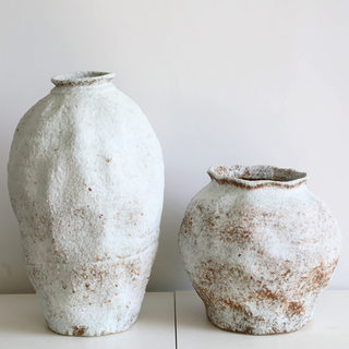 Jingdezhen ceramic vase retro nostalgic handmade hotel b&b, jijifeng flower arrangement zen ornament stone clay pottery jar