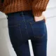 Quần jean nhung dày cỡ lớn cho nữ mùa thu và mùa đông chất béo mm co giãn mỏng cộng với cotton để giữ ấm khi mặc quần dài quần bò rách nữ