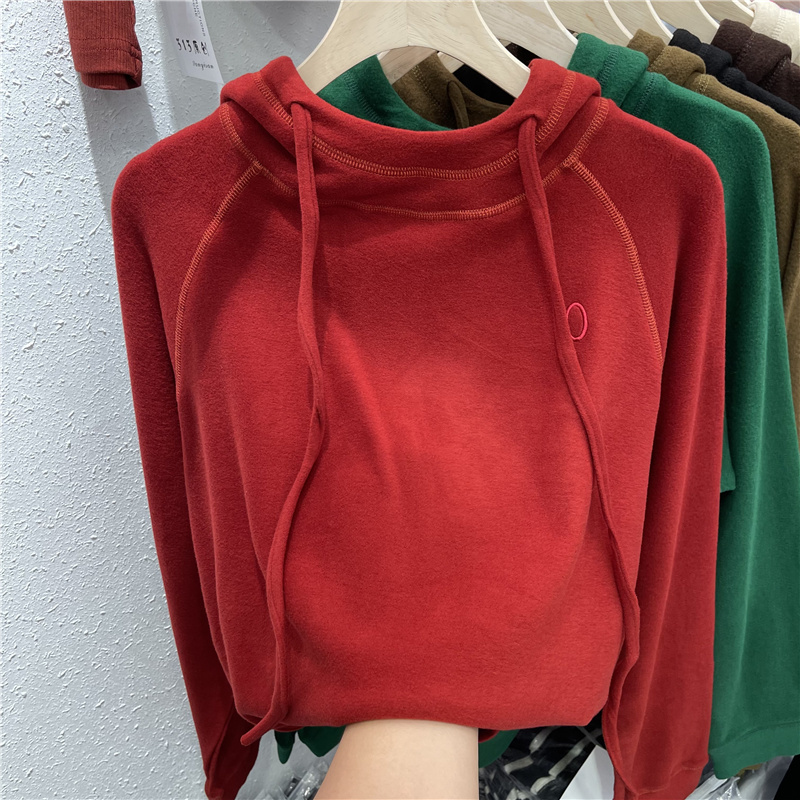 European Style Loose-Fitting Double-Sided Thermal Long-Sleeve Hoodie for Women, 2026 Autumn and Winter New Fashion Pullover Sweatshirt
