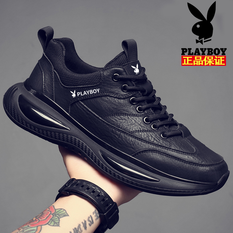 Playboy Men's Shoes 2026 Spring New Genuine Leather Breathable Shoes Men's Trendy Sports Casual Running Shoes Playboy Men's Shoes 2026 Spring New Genuine Leather Breathable Shoes Men's Trendy Sports Casual Running Shoes