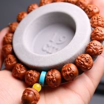 Dragon Grain Walnut engraving Shizuo Han Wen Playing Mens Handstring Non-Olive Nuclear Monkey Head Small Seed Genuine