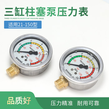 Agricultural Three-Cylinder Plunger Pump Sprayer Pressure Gauge Oil-Immersed Type 21/22/26/30/60/80/120 Accessories