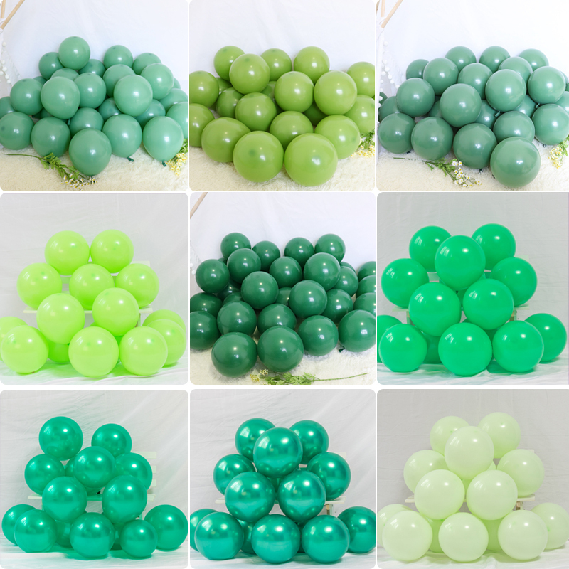 10inch Thickened Green Avocado Green Forest Style Matte Round Latex Balloons Vintage Opening Decoration