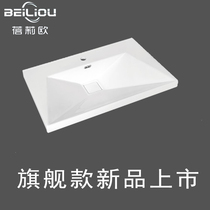 Thickened ceramic integrated washbasin bathroom washbasin semi-embedded Taichung washbasin cabinet basin washbasin single basin