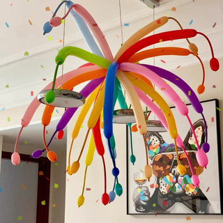 Balloon Fireworks Birthday Decoration Atmosphere Colorful Long Strip School Opening Ceremony Macaron Shape Photo Props