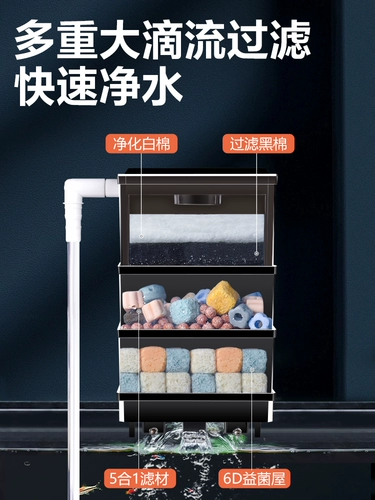 Аквариум для аквариума, фильтрующая коробка, небольшой ящик для фильтра, фильтр, насос для циркуляционной воды, кислородный настенный три в одном