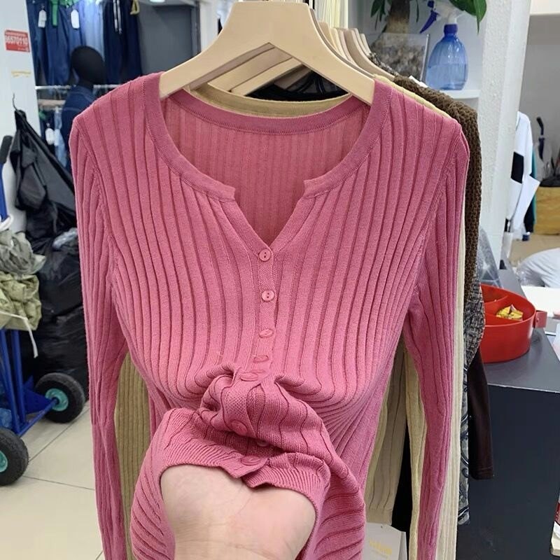 Brand Discount Women's Clothing Special Cabinet Withdrawal Cabinet Cut Mark Tail Goods Clear Barn Spring Autumn Pit Bar Soft Glutinous Long Sleeve Knit Cardiovert Women Tide