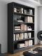American-Style Solid Wood Bookshelf, Wall-Mounted, Freely Combinable Bookcase, Home-Use Floor-Standing Full-Wall Black Italian-Style Storage Shelf