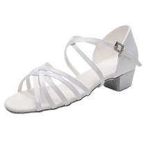 Childrens Latin dance shoes girls professional white girls adult Latin shoes soft-soled childrens new practice dance shoes