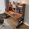 Desk bookshelf integrated table simple computer desk