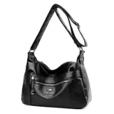 Вместительная и большая кожаная сумка на одно плечо, из натуральной кожи, для среднего возраста