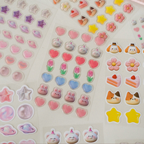 ins wind cartoon cute drop glue sticker tulip bunny bunny hand tent diy material to make up a corkor decor