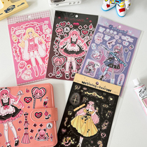 Out of the way girls salt Department cute sweet and sweet characters Stickler Handbill DIY Decorative Collage material Ins stickers