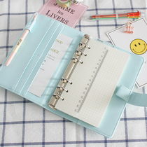 Simple small fresh Macaron color loose-leaf notebook A5A6 portable notepad Hand ledger notebook stationery