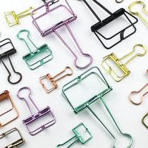 Jane art stationery Simple metal long tail clip dovetail clip Office receipt note clip Student paper folder