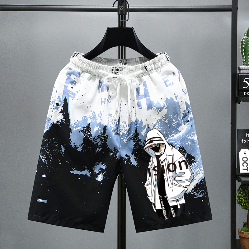 Men's Summer 2026 Trendy Ice Silk Quick-Dry Shorts, Student Five-Point Shorts, Beach Shorts, Mid-Length Shorts, Large Shorts