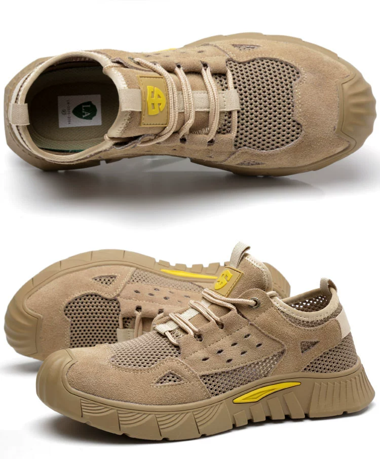 Labor protection shoes for men in summer, breathable, anti-smash, anti-puncture, insulated construction site men's work safety steel plate, electrical steel toe