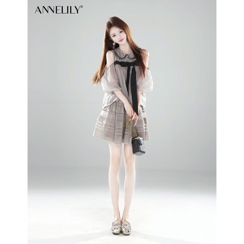 Annilly Angeliki【Smoky Soft】New Fashion Elegant Light Luxury Heavy-Duty Date Short Skirt Set for Summer and Autumn Annilly Angeliki【Smoky Soft】New Fashion Elegant Light Luxury Heavy-Duty Date Short Skirt Set for Summer and Autumn