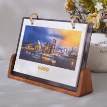 Desk Calendar 2024 Corporate Business High-end Solid Wood Desk Calendar Stand Customized Weekly Calendar Monthly Calendar Photo Business Desk Calendar Customized