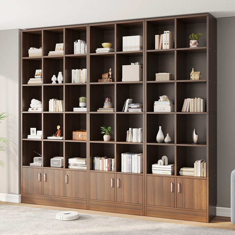 Simple Bookshelf, Wall-Mounted Display Cabinet, Multi-Layer Storage Rack, Student Bookcase, Home Living Room, Office Grid Cabinet