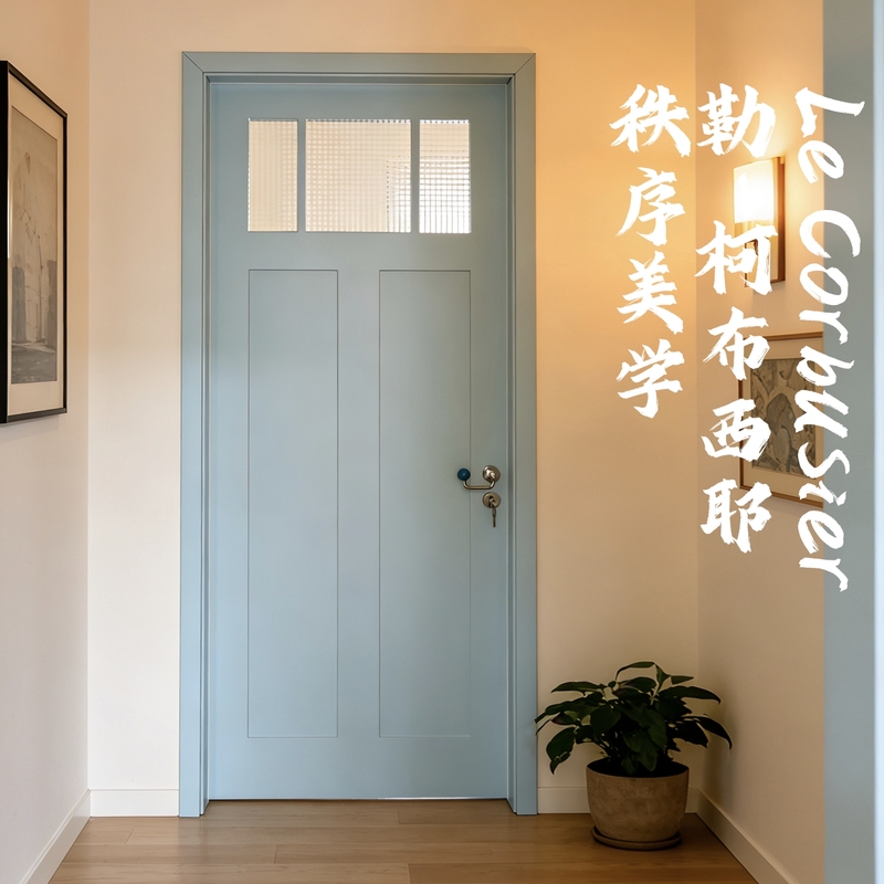 Juren Mingmen Le Corbusier Small Blue Door Bauhaus Door Dopamine Color Yellow-Red Door Bedroom Lacquered Door Room Door