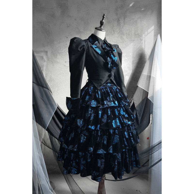 Second Group in Stock + Duskling + Flos Valgaris + Gothic Gold Foil Velvet Skirt with Bow Tie