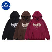 TIDEEKU American retro college wind and clothing mens trends Lianhood street embroidered letter blouses