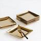 Goldenceramictablewareluxuryhorizontalpatternquadrila