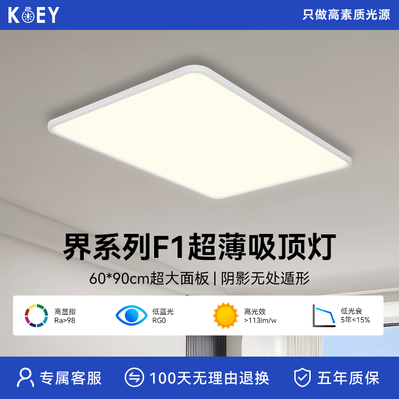 Koey Full-Spectrum Ceiling Light Living Room Main Light Smart Eye Protection Light Whole House Bedroom Light Balcony Led Light