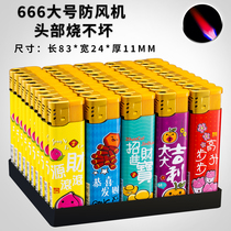 Windproof Lighter Manufacturer Direct Marketing Home Retail Creative Personality Trend Explosion Protection Disposable Straight Punch Metal Lighter