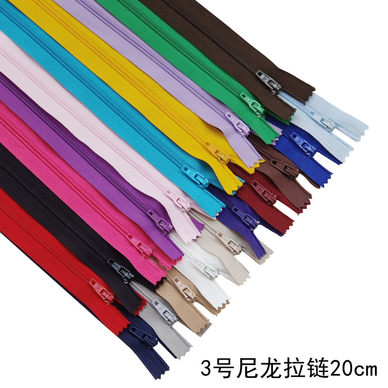 No. 3 20cm Nylon Zipper for Trousers, Work Clothes, Placket Zipper, Self-Locking Closed-End Zipper, Pillow, Skirt Zipper No. 3 20cm Nylon Zipper for Trousers, Work Clothes, Placket Zipper, Self-Locking Closed-End Zipper, Pillow, Skirt Zipper