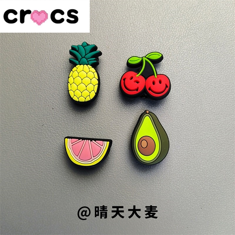 Crocs Shoe Charms Compatible with Crocs Accessories: Cherry, Avocado, Grapefruit, Pineapple, Fruit