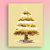 Желтый самолет рождественской елки. Цифровая картина маслом 0 Фундамент может быть сделан