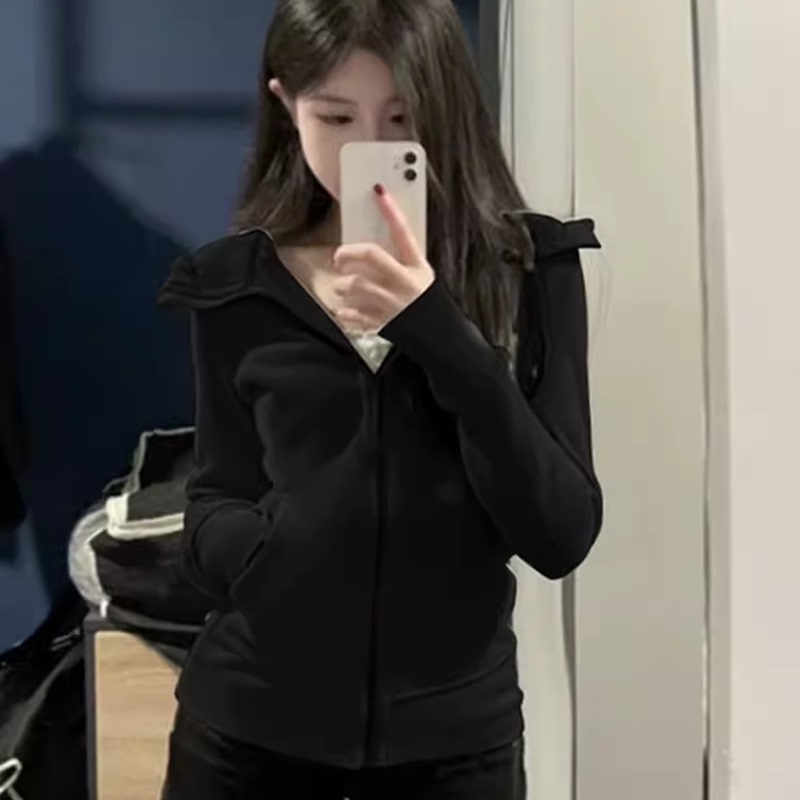 Lulufend Sweatshirt Jacket for Women, Spring and Autumn Sports Slim-Fit Yoga Wear, Scuba New Style Early Autumn Hooded Autumn Clothing