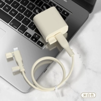 Apple 𬞟 Комплект из четырех предметов мощностью 20 Вт [кремово-белый — кабель и крышка кабеля одного цвета] с пылезащитной вилкой