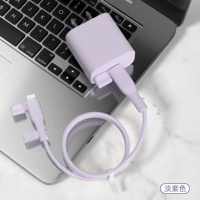 Apple 𬞟 Комплект из четырех предметов мощностью 20 Вт [лаванда — кабель и крышка кабеля одного цвета] с пылезащитной вилкой